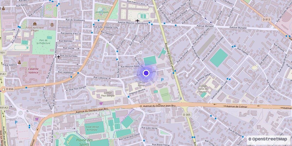 Plan du quartier : les bureaux de Camoit Consulting, rue Roland Goumy à Agen